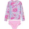 imageUMELOK Toddler and Little Girls Rash Guard Sets with Bikini Bottoms SwimwearPink  Dahlia