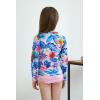 imageUMELOK Toddler and Little Girls Rash Guard Sets with Bikini Bottoms SwimwearPink  Hibiscus