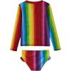 imageUMELOK Toddler and Little Girls Rash Guard Sets with Bikini Bottoms SwimwearRainbow  Striped