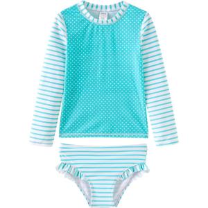 imageUMELOK Toddler and Little Girls Rash Guard Sets with Bikini Bottoms SwimwearAquaTriangles