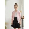 imageUMELOK Girls Cardigan School Uniform Sweater Crew Neck Long Sleeve Cotton SweatersLight Pink