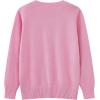 imageUMELOK Girls Cardigan School Uniform Sweater Crew Neck Long Sleeve Cotton SweatersPink1