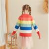 imageUMELOK Girls Cardigan School Uniform Sweater Crew Neck Long Sleeve Cotton SweatersRainbow
