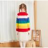 imageUMELOK Girls Cardigan School Uniform Sweater Crew Neck Long Sleeve Cotton SweatersRainbow3