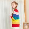 imageUMELOK Girls Cardigan School Uniform Sweater Crew Neck Long Sleeve Cotton SweatersRainbow3