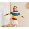 imageUMELOK Girls Cardigan School Uniform Sweater Crew Neck Long Sleeve Cotton SweatersRainbow3