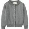 imageUMELOK Girls Cardigan School Uniform Sweater Crew Neck Long Sleeve Cotton SweatersGrey