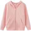 imageUMELOK Kids Full ZipUp Hoodie Solid Sweatshirt for Boys and GirlsPink