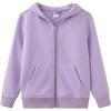 imageUMELOK Kids Full ZipUp Hoodie Solid Sweatshirt for Boys and GirlsPurple