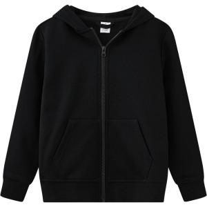 imageUMELOK Kids Full ZipUp Hoodie Solid Sweatshirt for Boys and GirlsBlack