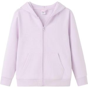 imageUMELOK Kids Full ZipUp Hoodie Solid Sweatshirt for Boys and GirlsLight Purple