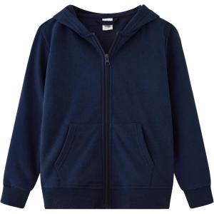 imageUMELOK Kids Full ZipUp Hoodie Solid Sweatshirt for Boys and GirlsNavy Blue