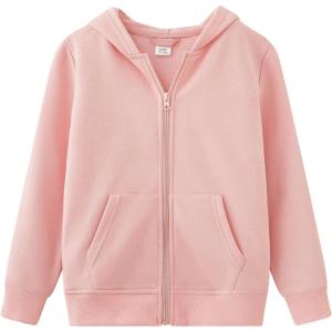 imageUMELOK Kids Full ZipUp Hoodie Solid Sweatshirt for Boys and GirlsPink