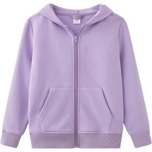imageUMELOK Kids Full ZipUp Hoodie Solid Sweatshirt for Boys and GirlsPurple