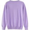 imageUMELOK Girls Cardigan School Uniform Sweater Crew Neck Long Sleeve Cotton SweatersLavender