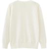 imageUMELOK Girls Cardigan School Uniform Sweater Crew Neck Long Sleeve Cotton SweatersMilk White