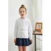 imageUMELOK Girls Cardigan School Uniform Sweater Crew Neck Long Sleeve Cotton SweatersWhite1