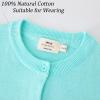 imageUMELOK Girls Cardigans Sweater Cotton Button Solid Long Sleeve Knit SweatersAqua