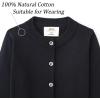 imageUMELOK Girls Cardigans Sweater Cotton Button Solid Long Sleeve Knit SweatersBlack