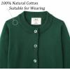 imageUMELOK Girls Cardigans Sweater Cotton Button Solid Long Sleeve Knit SweatersForest Green