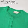 imageUMELOK Girls Cardigans Sweater Cotton Button Solid Long Sleeve Knit SweatersKelly Green