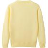 imageUMELOK Girls Cardigans Sweater Cotton Button Solid Long Sleeve Knit SweatersLight Yellow