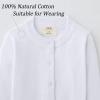imageUMELOK Girls Cardigans Sweater Cotton Button Solid Long Sleeve Knit SweatersPearl White