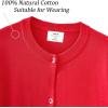 imageUMELOK Girls Cardigans Sweater Cotton Button Solid Long Sleeve Knit SweatersRed