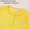 imageUMELOK Girls Cardigans Sweater Cotton Button Solid Long Sleeve Knit SweatersYellow