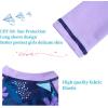 imageUMELOK Girls Long Sleeve Rash Guard One Piece Swimsuits with UV Protection SunsuitBlack Purple Green Plants