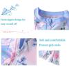 imageUMELOK Girls Long Sleeve Rash Guard One Piece Swimsuits with UV Protection SunsuitBlue Pink Flower