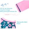 imageUMELOK Girls Long Sleeve Rash Guard One Piece Swimsuits with UV Protection SunsuitFlower
