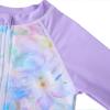 imageUMELOK Girls Long Sleeve Rash Guard One Piece Swimsuits with UV Protection SunsuitLight Purple Large Flower
