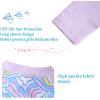 imageUMELOK Girls Long Sleeve Rash Guard One Piece Swimsuits with UV Protection SunsuitPurple Lines
