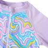 imageUMELOK Girls Long Sleeve Rash Guard One Piece Swimsuits with UV Protection SunsuitPurple Lines