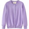 imageUMELOK Girls Cardigan School Uniform Sweater Crew Neck Long Sleeve Cotton SweatersLavender
