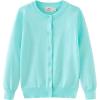 imageUMELOK Girls Cardigans Sweater Cotton Button Solid Long Sleeve Knit SweatersAqua