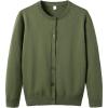 imageUMELOK Girls Cardigans Sweater Cotton Button Solid Long Sleeve Knit SweatersDeep Green
