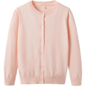 imageUMELOK Girls Cardigans Sweater Cotton Button Solid Long Sleeve Knit SweatersApricot