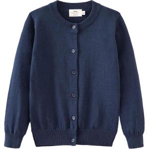 imageUMELOK Girls Cardigans Sweater Cotton Button Solid Long Sleeve Knit SweatersNavy