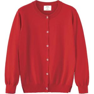 imageUMELOK Girls Cardigans Sweater Cotton Button Solid Long Sleeve Knit SweatersRed