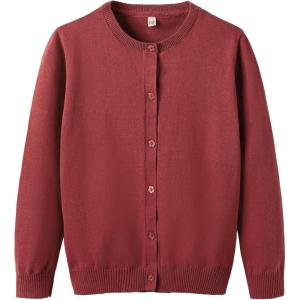 imageUMELOK Girls Cardigans Sweater Cotton Button Solid Long Sleeve Knit SweatersRooibos Tea