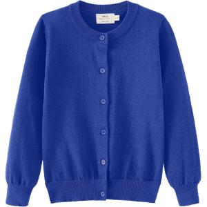 imageUMELOK Girls Cardigans Sweater Cotton Button Solid Long Sleeve Knit SweatersRoyal Blue
