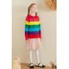 image:imageUMELOK Girls Cardigans Sweater Cotton Button Solid Long Sleeve Knit SweatersRainbow 2
