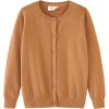 image:imageUMELOK Girls Cardigans Sweater Cotton Button Solid Long Sleeve Knit SweatersKhaki