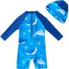 image:imageUMELOK Baby Boys UPF 50 Sun Protection One Piece Rashguard Swimsuit with Snap BottomBlue  Cute Shark