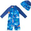 image:imageUMELOK Baby Boys UPF 50 Sun Protection One Piece Rashguard Swimsuit with Snap BottomBlue  Dolphin