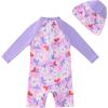 image:imageUMELOK Baby Girl Swimsuit Infant UPF 50 Bathing Suit Size MonthsLight Purple  White Flower