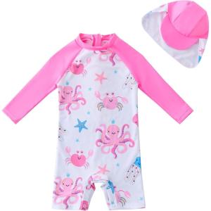 image:imageUMELOK Baby Girl Swimsuit Infant UPF 50 Bathing Suit Size MonthsPink  Sea Creatures