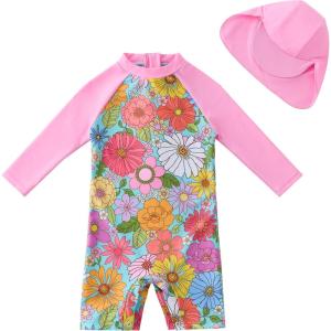 image:imageUMELOK Baby Girl Swimsuit Infant UPF 50 Bathing Suit Size MonthsPink  Sunflower